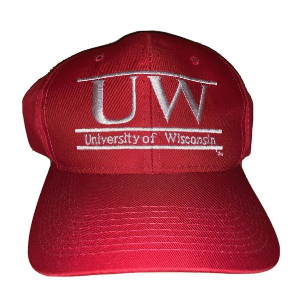 Vintage University of Wisconsin Badgers Split Bar The Game Snapback Hat RARE - Picture 1 of 8